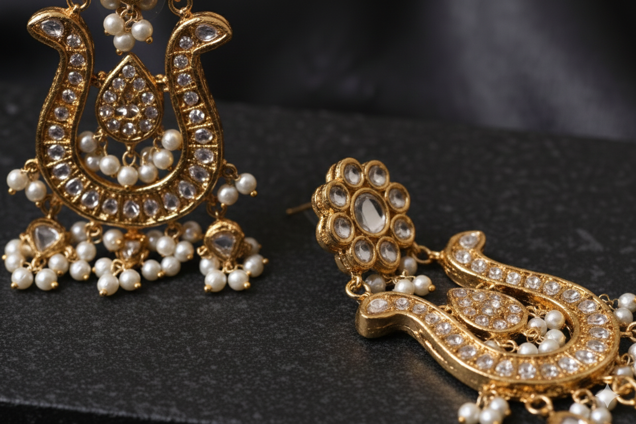 Kundan Earrings Stylish and lightweight